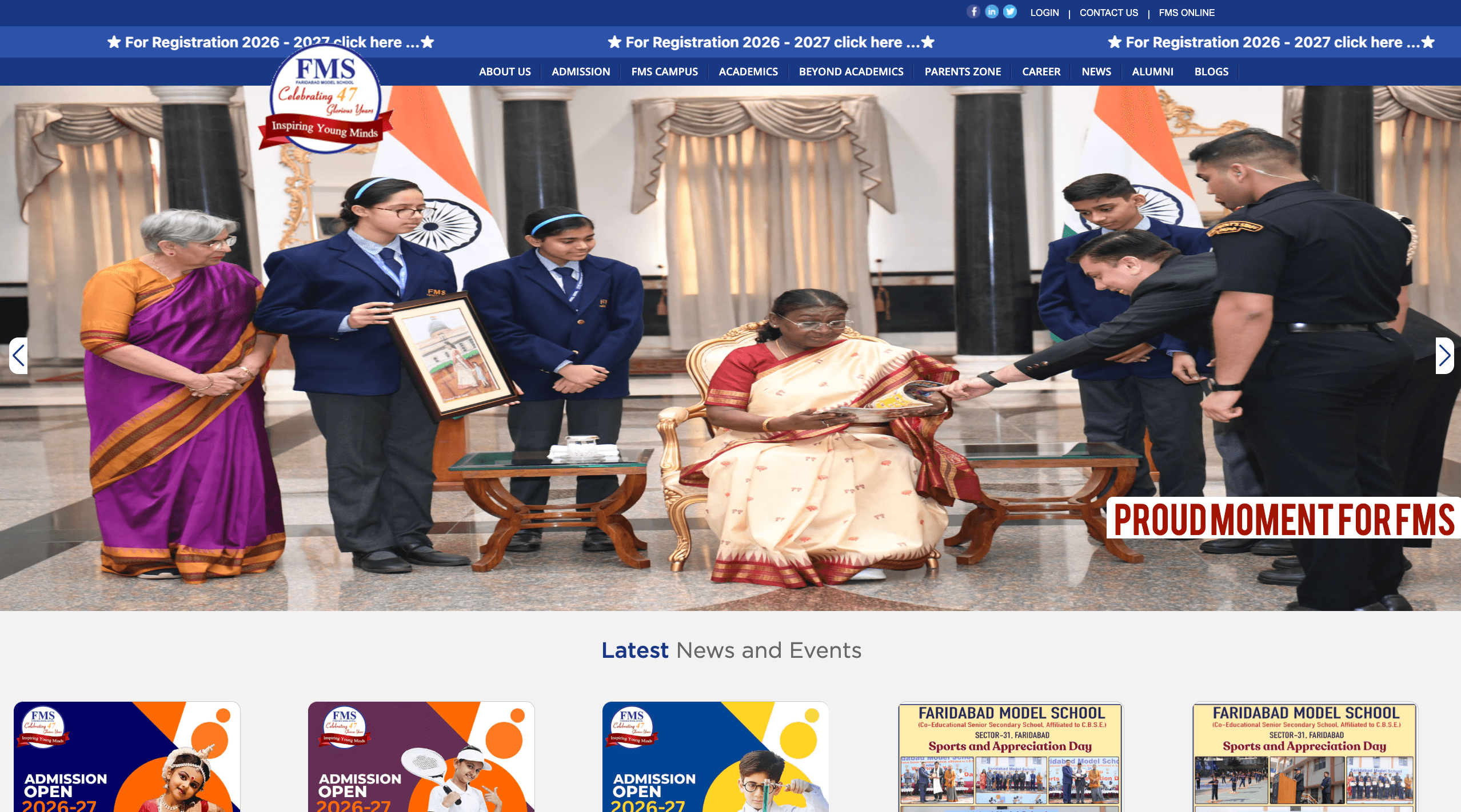 Faridabad Model School - Websites project by SATI WORLD