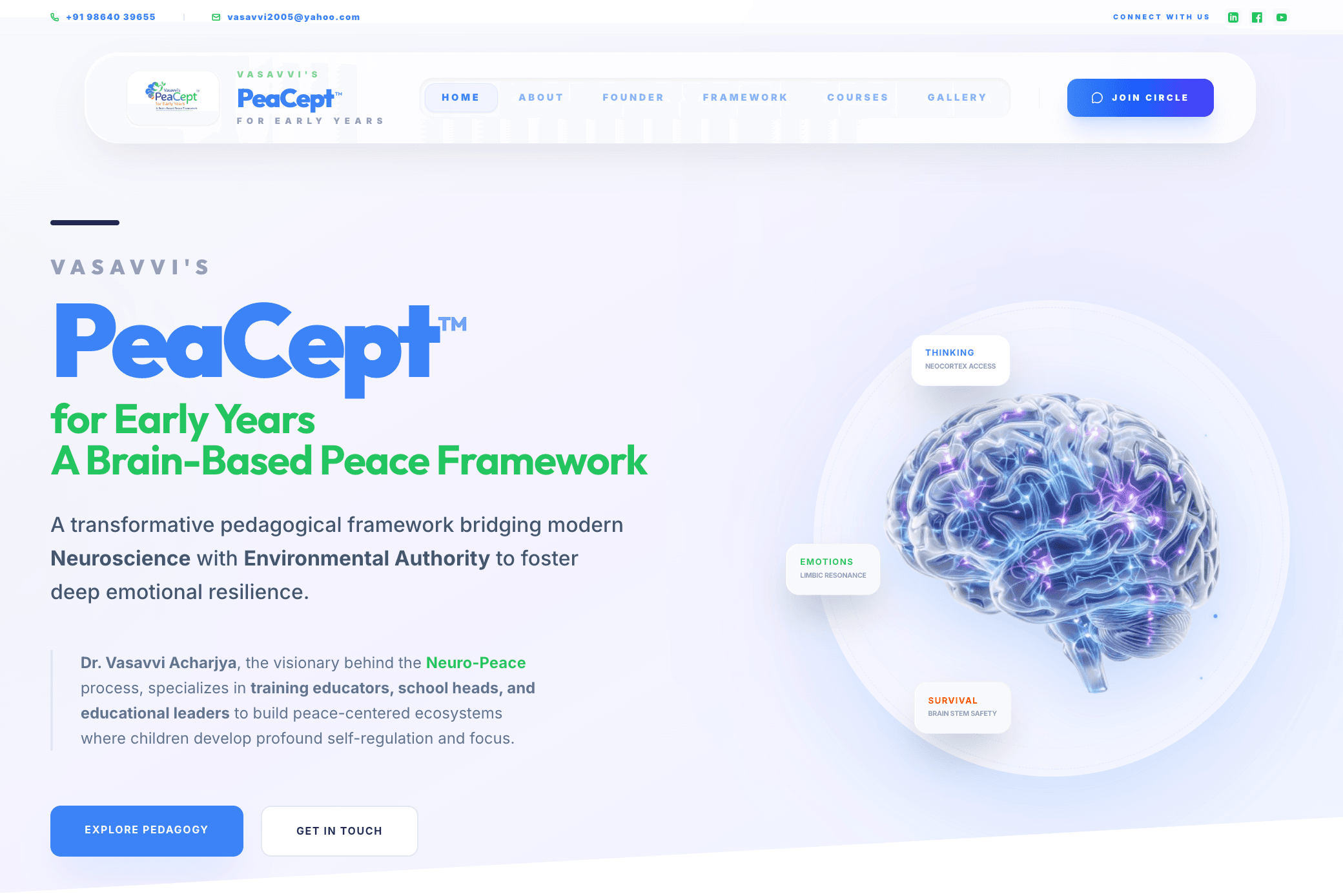 Vasavvi's PeaCept™ For Early Years - Websites project by SATI WORLD